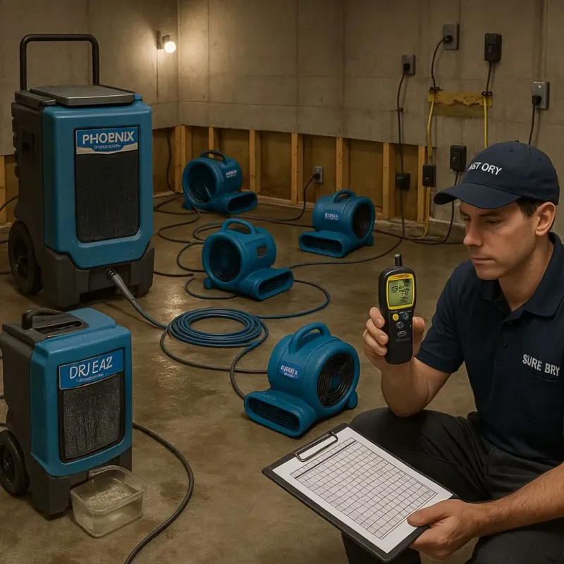 Structural Drying and Dehumidification process in Gainesville, TX